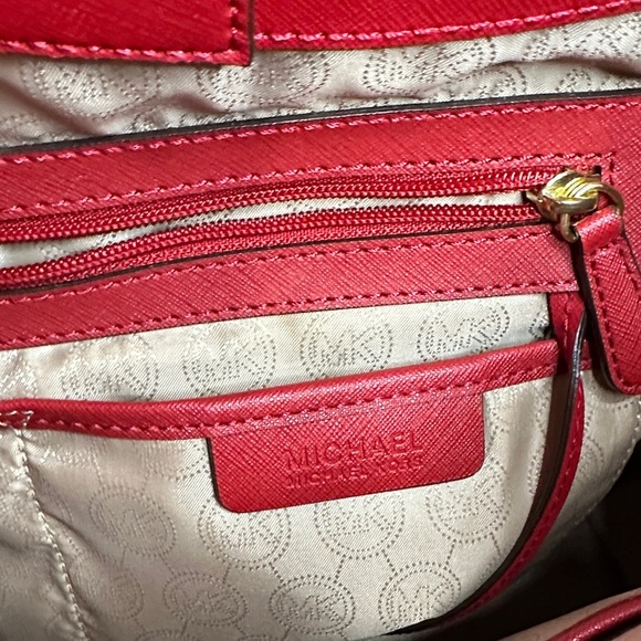 Michael Kors Red Satchel with Gold Details - Picture 5 of 5